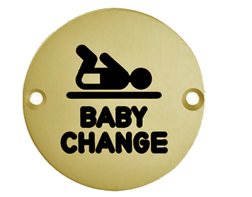 Baby Change Symbol, Polished Brass - SBC